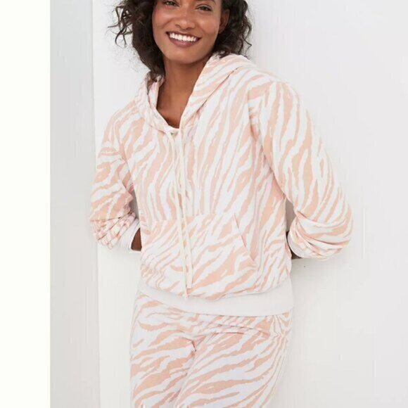 Anthropologie Sundry Erin Zebra-Striped Hoodie - Picture 1 of 6